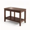 Rustic End Table with Storage Shelf
