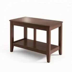 Rustic End Table with Storage Shelf