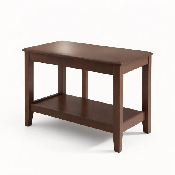 Rustic End Table with Storage Shelf