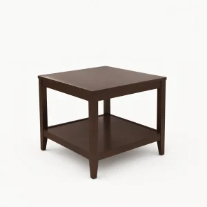 Square Two-Tier End Table with Shelf