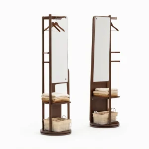 Rotating Mirror with Clothes Rack