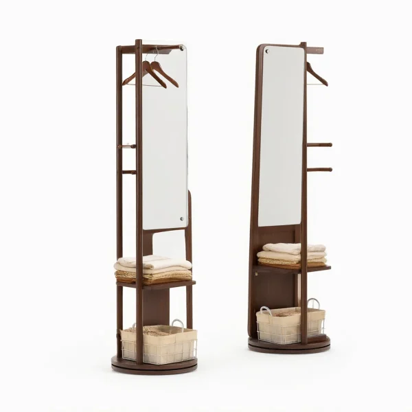 Rotating Mirror with Clothes Rack Rotating Mirror with Clothes Rack