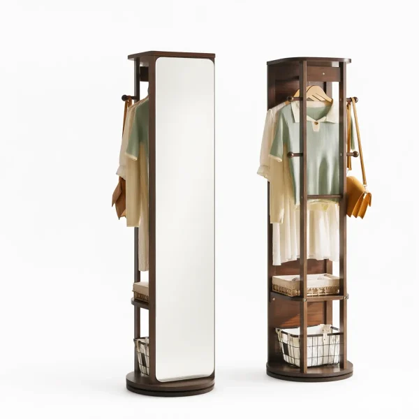 Rotating Mirror Cabinet in Rubberwood Rotating Mirror Cabinet in Rubberwood