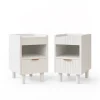 Fluted Nightstands, Set of 2, White