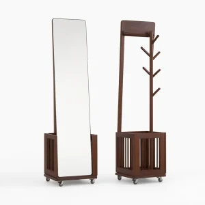 Rolling Coat Rack with Storage Basket