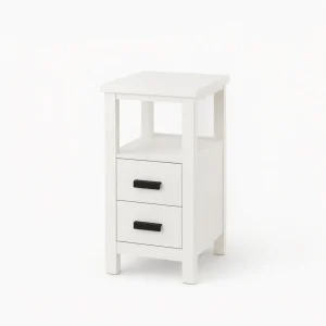 Side Table with Charging Station, Black