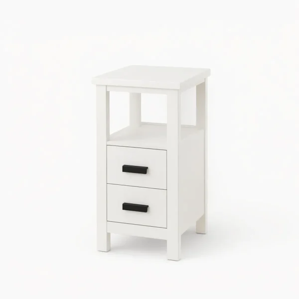 Side Table with Charging Station, Black