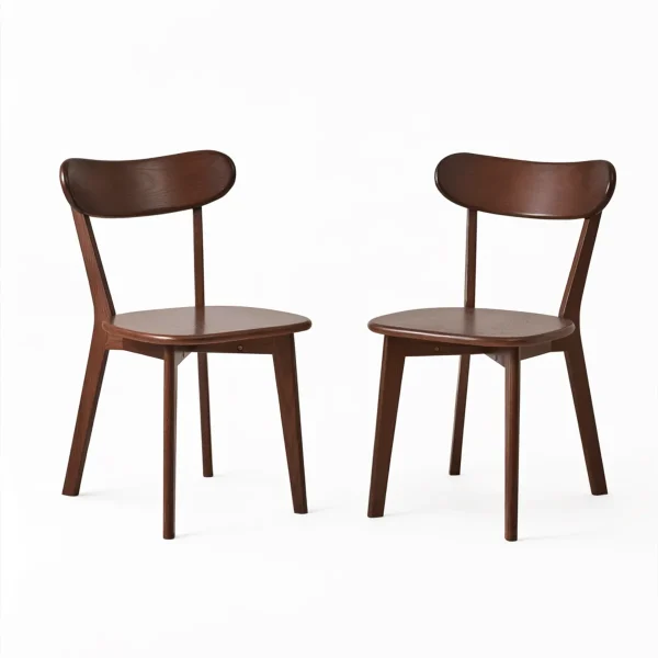 Solid Oak Dining Chairs, Set of 2