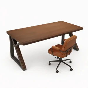 Solid Wood Double Desk, 63 in